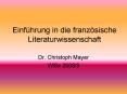 Einfhrung in die franzsische Literaturwissenschaft PowerPoint PPT Presentation