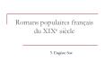 Romans populaires franais du XIXe sicle PowerPoint PPT Presentation