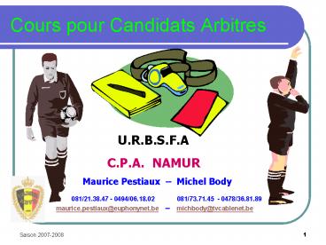 Cours pour Candidats Arbitres