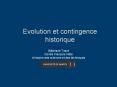 Evolution et contingence historique PowerPoint PPT Presentation