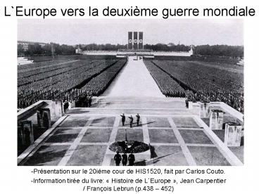 L`Europe vers la deuxi