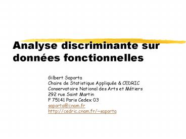 Analyse discriminante sur donn