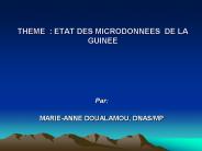 THEME : ETAT DES MICRODONNEES DE LA GUINEE
