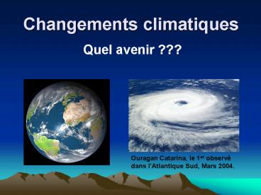 Changements climatiques