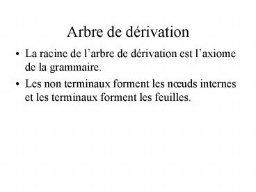 Arbre de drivation