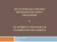 Les facteurs qui affectent croissance des micro-organismes PowerPoint PPT Presentation