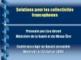Solutions pour les collectivits francophones PowerPoint PPT Presentation