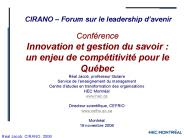 CIRANO Forum sur le leadership davenir