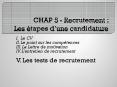 CHAP 5 Recrutement : Les tapes dune candidature PowerPoint PPT Presentation