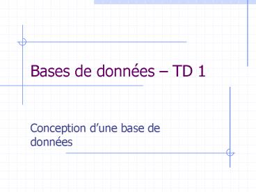 Bases de donnes TD 1