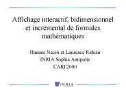 Affichage interactif, bidimensionnel et incr