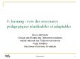 E-learning : vers des ressources p PowerPoint PPT Presentation