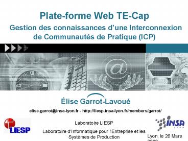 Plate-forme Web TE-Cap Gestion des connaissances d