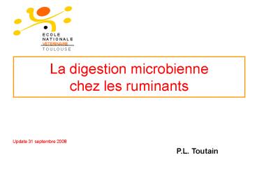La digestion microbienne chez les ruminants
