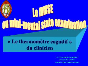 Le thermomtre cognitif du clinicien