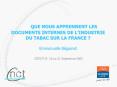 QUE NOUS APPRENNENT LES DOCUMENTS INTERNES DE LINDUSTRIE DU TABAC SUR LA FRANCE Emmanuelle Bguinot PowerPoint PPT Presentation