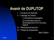 Avenir de DUPLITOP