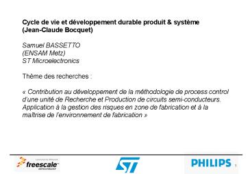 Cycle de vie et dveloppement durable produit