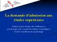 La demande dadmission aux tudes suprieures PowerPoint PPT Presentation