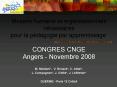 CONGRES CNGE Angers Novembre 2008 PowerPoint PPT Presentation