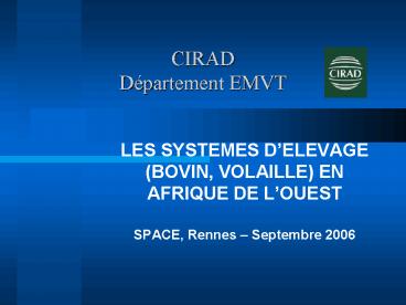 CIRAD Dpartement EMVT