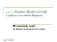 Le A : Diaspora Africaine en Europe Confrence Consultative Rgionale PowerPoint PPT Presentation