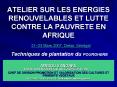 ATELIER SUR LES ENERGIES RENOUVELABLES ET LUTTE CONTRE LA PAUVRETE EN AFRIQUE PowerPoint PPT Presentation