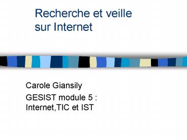 Recherche et veille sur Internet
