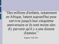 Des millions d'enfants, notamment en Afrique, luttent aujourd'hui pour survivre jusqu' leur cinquime PowerPoint PPT Presentation