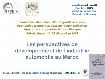 Les perspectives de dveloppement de lindustrie automobile au Maroc