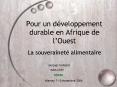 Pour un dveloppement durable en Afrique de lOuest PowerPoint PPT Presentation