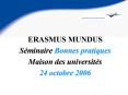 ERASMUS MUNDUS PowerPoint PPT Presentation