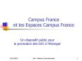 Campus France et les Espaces Campus France PowerPoint PPT Presentation