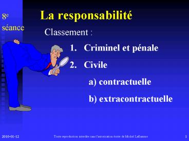 8e La responsabilit sance