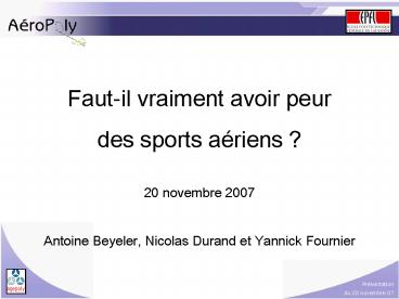 Fautil vraiment avoir peur