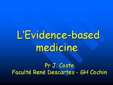LEvidencebased medicine