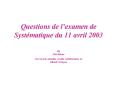 Questions de l PowerPoint PPT Presentation