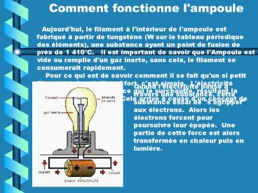 Comment fonctionne l'ampoule
