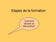 Etapes de la formation