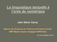 La linguistique textuelle  PowerPoint PPT Presentation