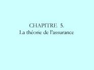 CHAPITRE 5' La thorie de lassurance