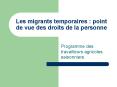 Les migrants temporaires PowerPoint PPT Presentation