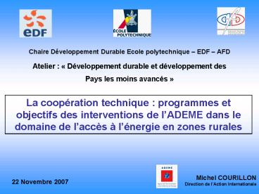 Chaire Dveloppement Durable Ecole polytechnique EDF AFD