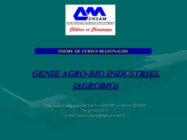 THEME DE CURSUS REGIONALISE