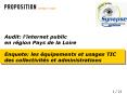 Audit: linternet public en rgion Pays de la Loire Enquete: les quipements et usages TIC des collecti PowerPoint PPT Presentation