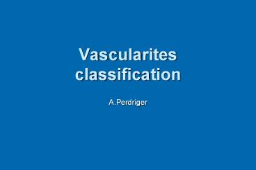 Vascularites classification
