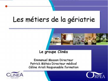 Les mtiers de la griatrie