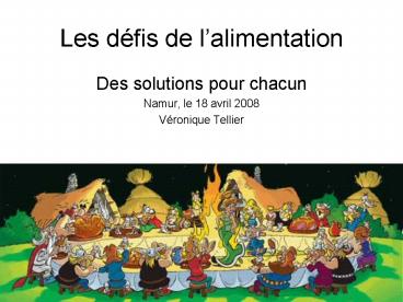 Les dfis de lalimentation