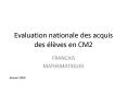 Evaluation nationale des acquis des lves en CM2 PowerPoint PPT Presentation