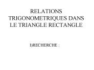 RELATIONS TRIGONOMETRIQUES DANS LE TRIANGLE RECTANGLE